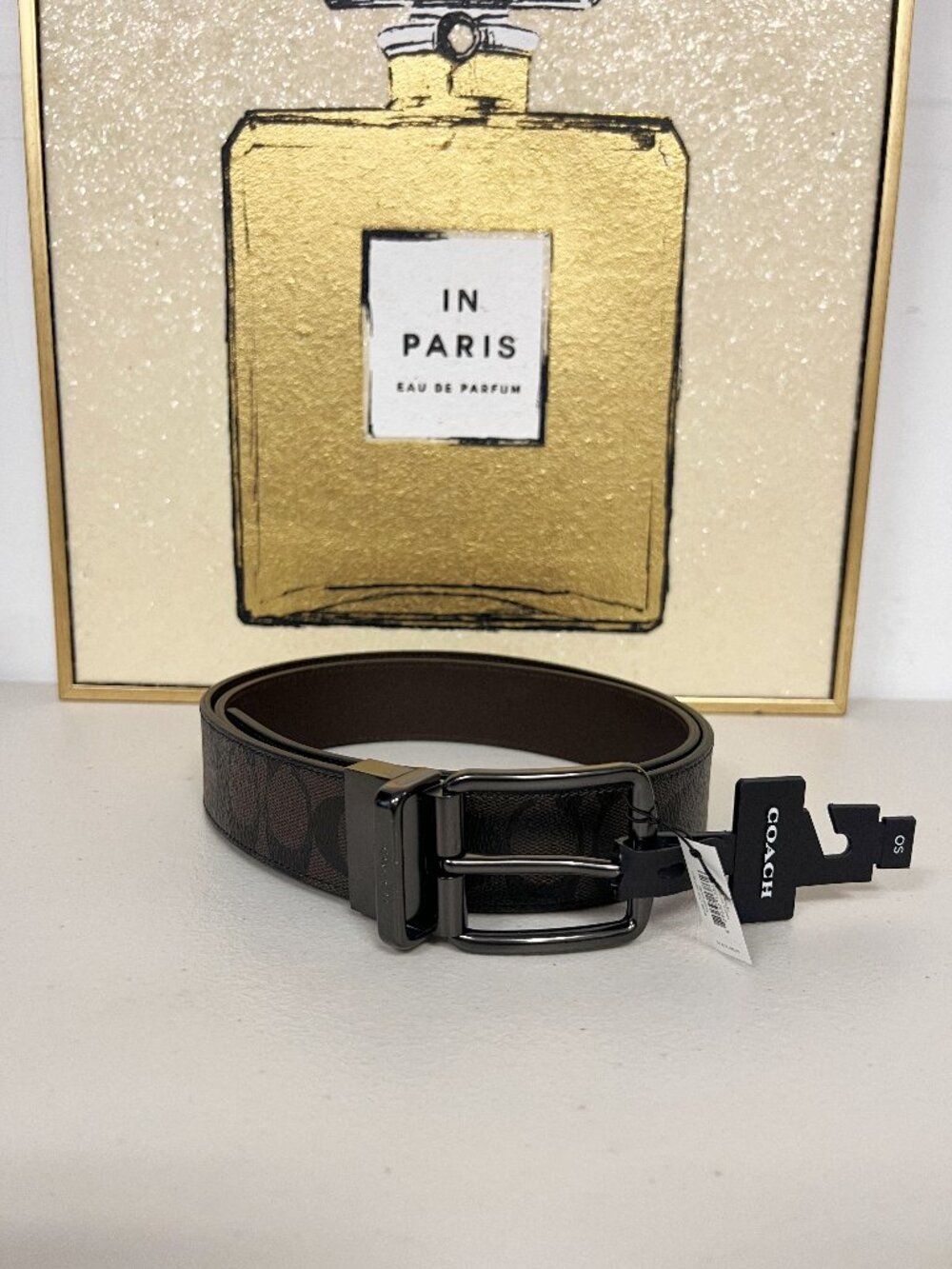 Coach F64839 Harness Buckle Cut-To-Size Reversible Belt, 38 Mm